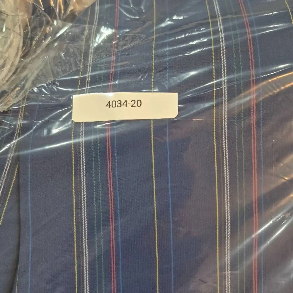 Fabric,Navy Blue Multicolored Stripes Crepe 45